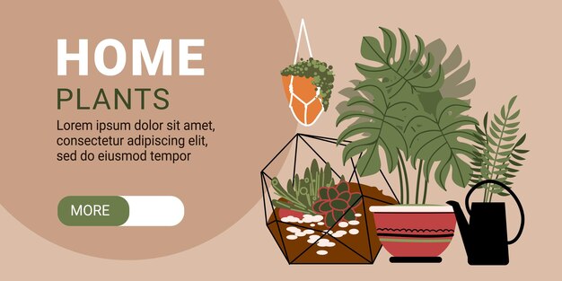 Home plants horizontal banner