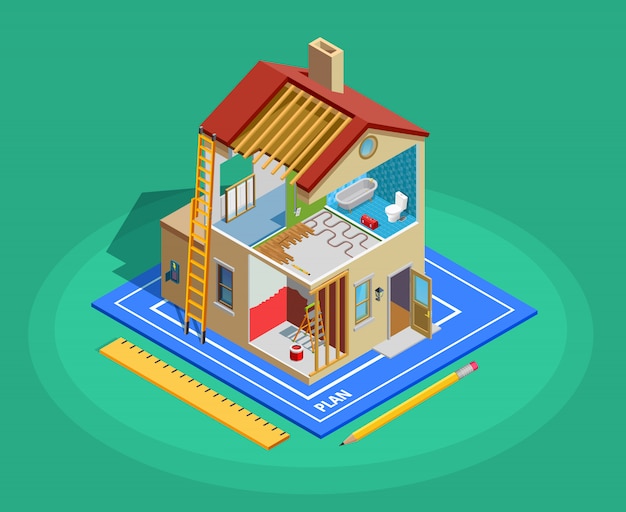 Free Vector home repair isometric template