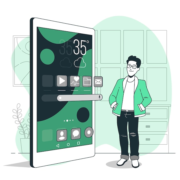 Free Vector home screen concept illustration