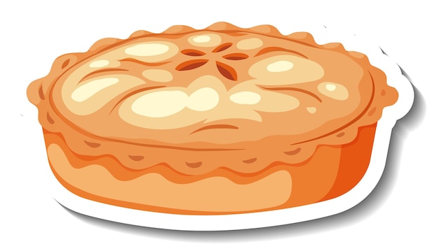 Free vector homemade apple pie on white background