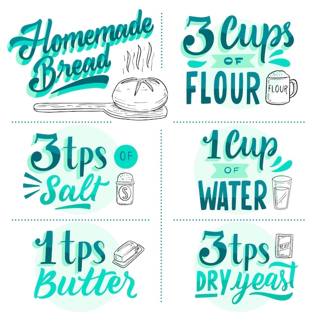 Free vector homemade bread recipe concept