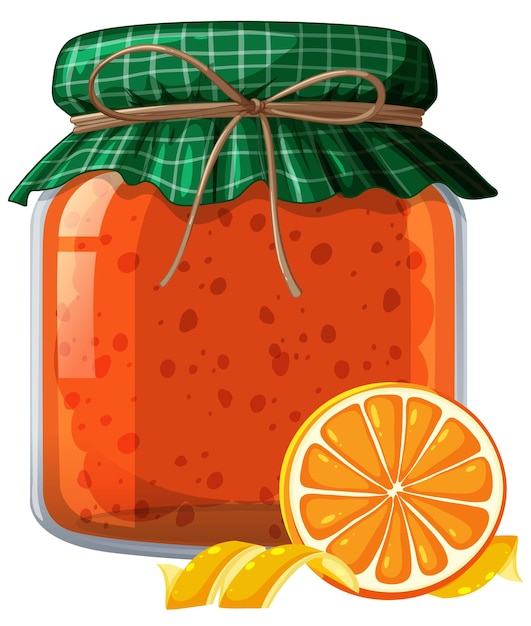 Free Vector homemade citrus jam jar illustration