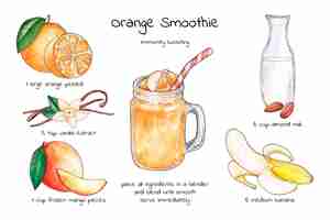 Free vector homemade smoothie recipe