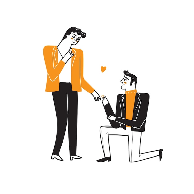 Free Vector homosexual couple celebrating love.