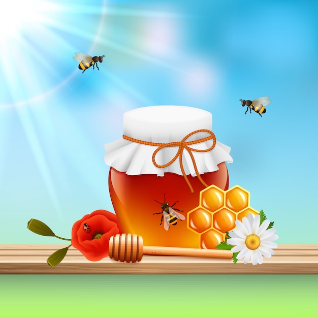 Free Vector honey colored composition