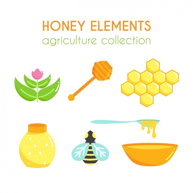 Free Vector honey elements collection