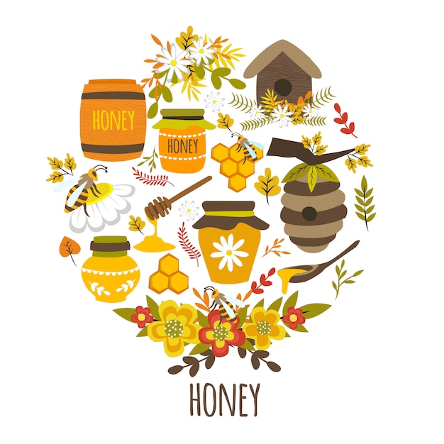 Honey Hand Drawn Round Design