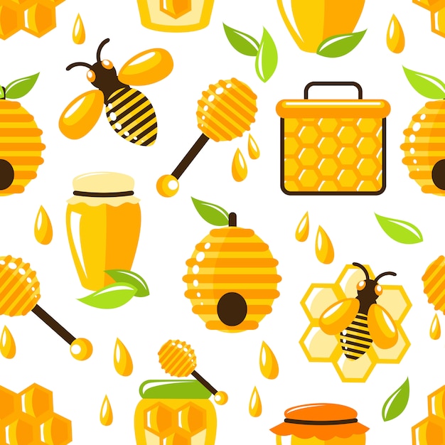 Honey seamless pattern