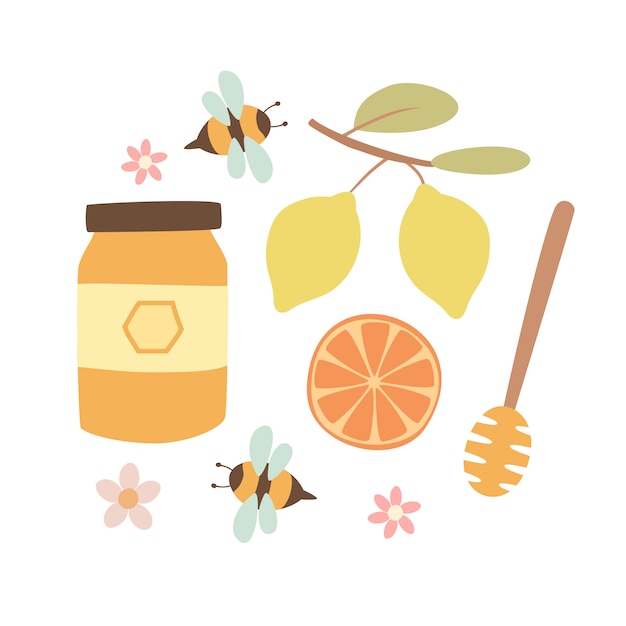 honey set with bees