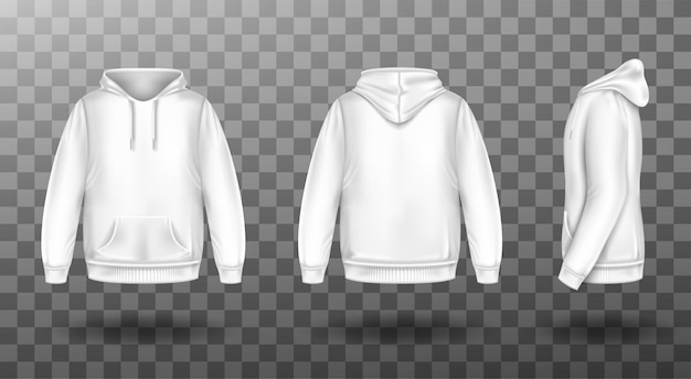 Hoody, white sweatshirt mock up front and back set