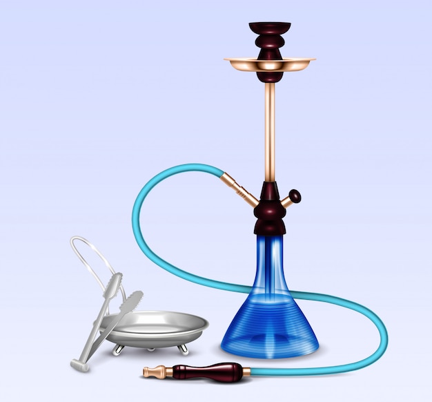 Hookah Smoking Accessories Realistic Set 