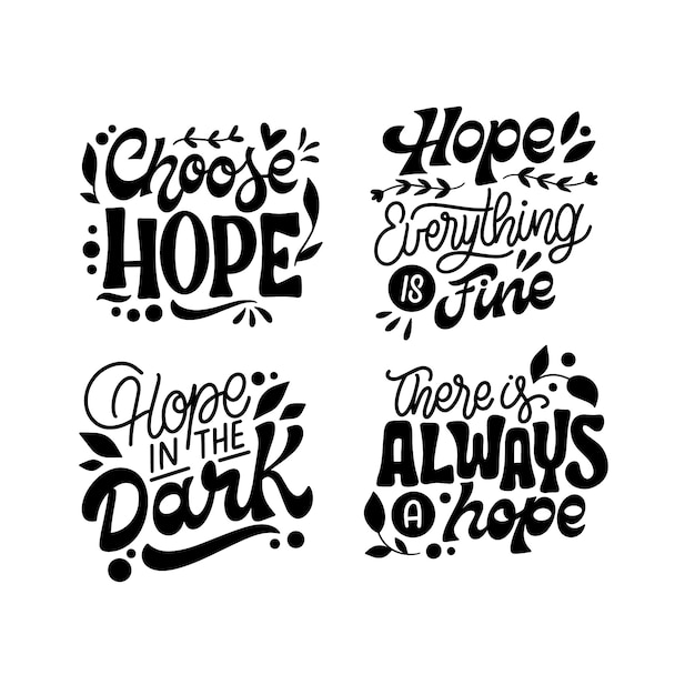 Hope lettering sticker set