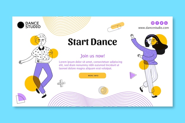 Free Vector horizontal banner for dancing