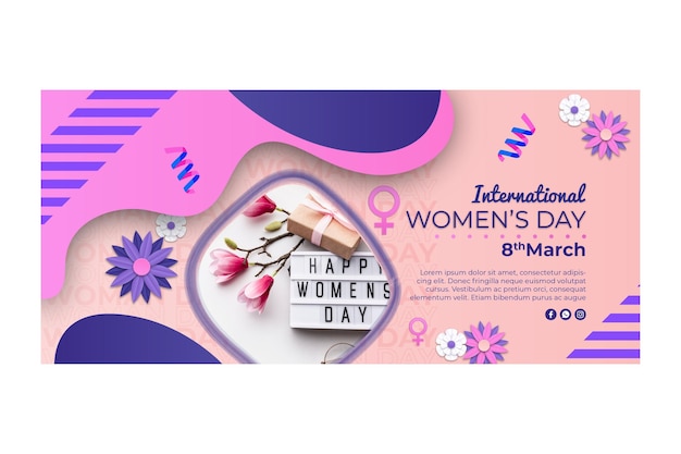 Free Vector horizontal banner for international women's day