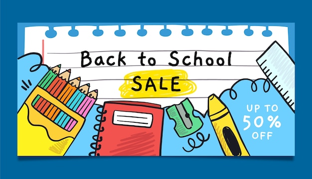 Horizontal banner template for back to school season