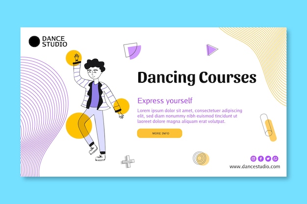 Horizontal banner template for dancing