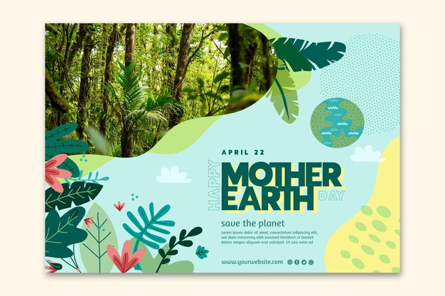 Horizontal banner template for mother earth day celebration