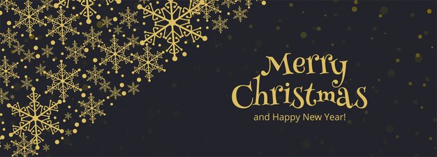 Horizontal banner with christmas snowflakes card 