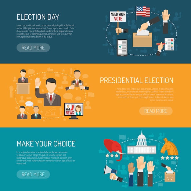 Free vector horizontal election banner