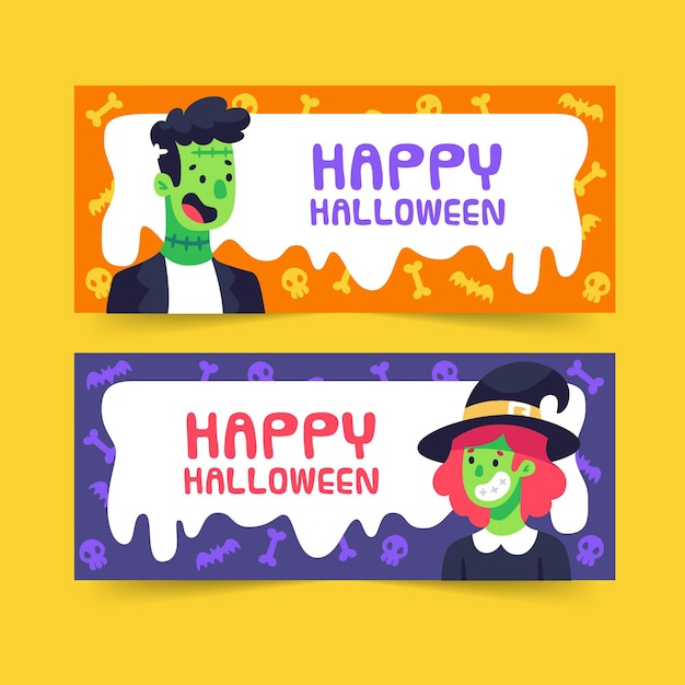 Horizontal halloween banners