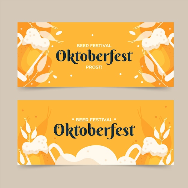 Horizontal oktoberfest banners set