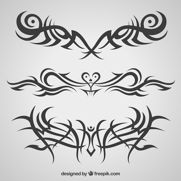 Horizontal tribal tattoo collection