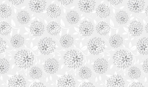 Free Vector horizontally and vertically repeatable vector seamless monochrome floral pattern