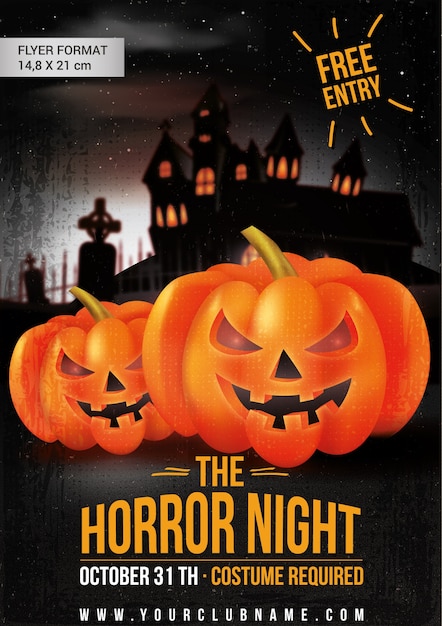 Free Vector horror night flyer template