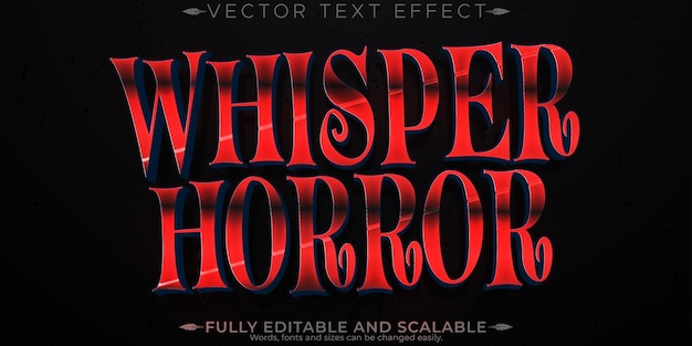 Free Vector horror text effect editable halloween and scary text style