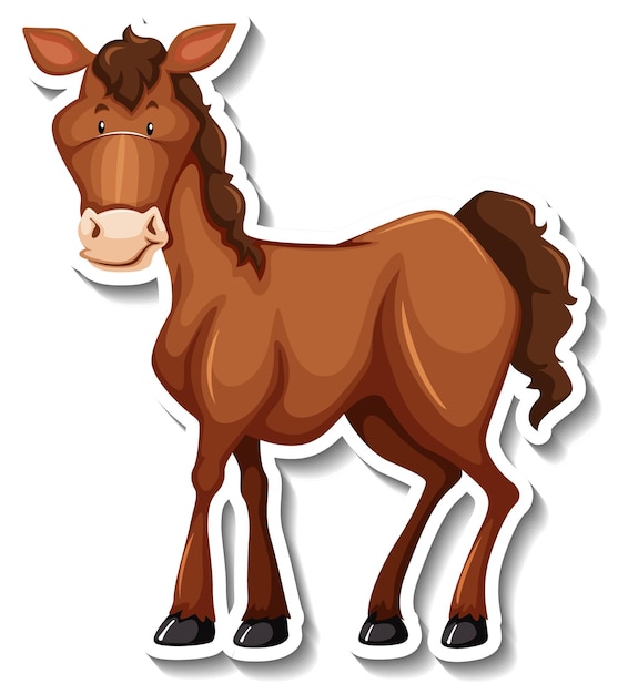 Free Vector a horse animal cartoon sticker