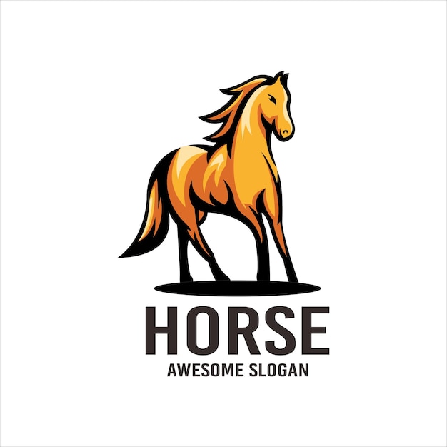 Free vector horse illustration logo design vector