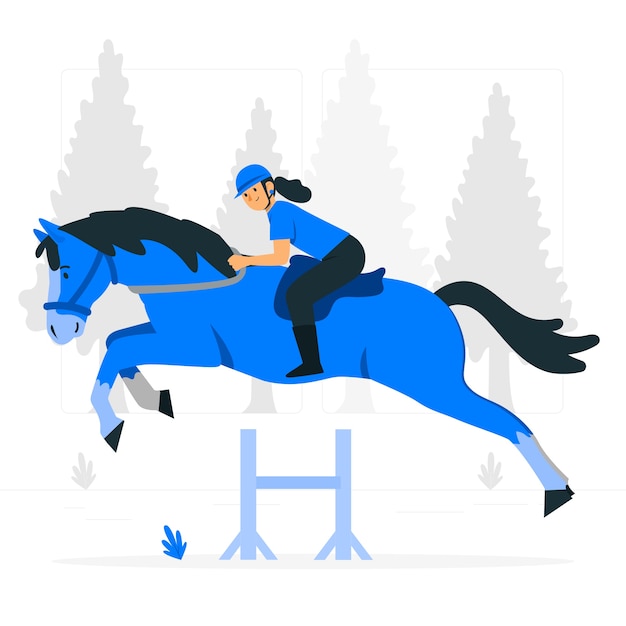 Horse jumping concept illustration