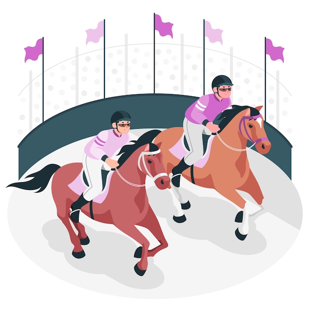 Horse riding competition concept illustration