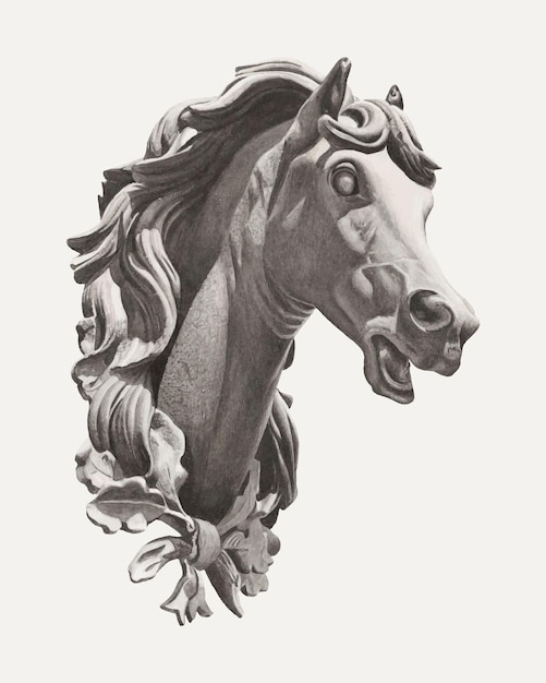 Free vector horse's head vector vintage illustration, remixed from the artwork by albert ryder