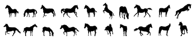 Horse silhouette mustang silhouettes pack