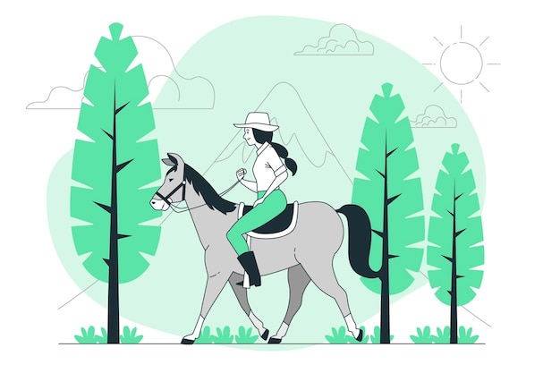 Horseback riding concept illustration