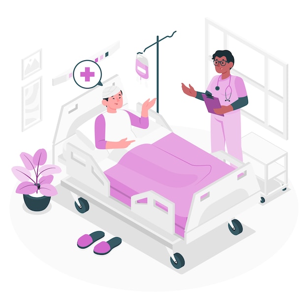 Free Vector hospital bed concept illustration