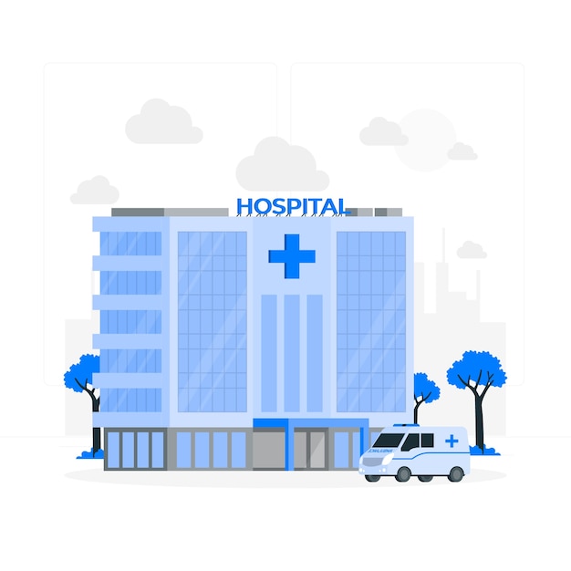 Hospital building concept illustration