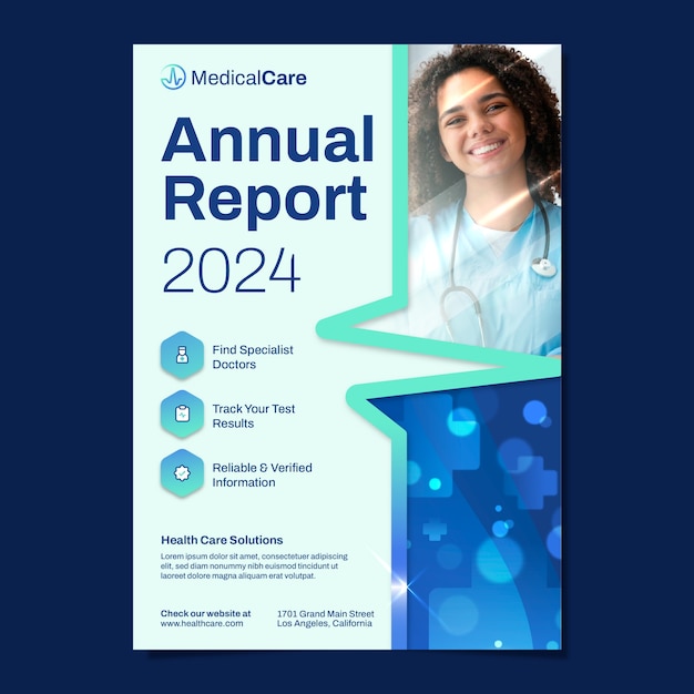 Free Vector hospital  care annual report template