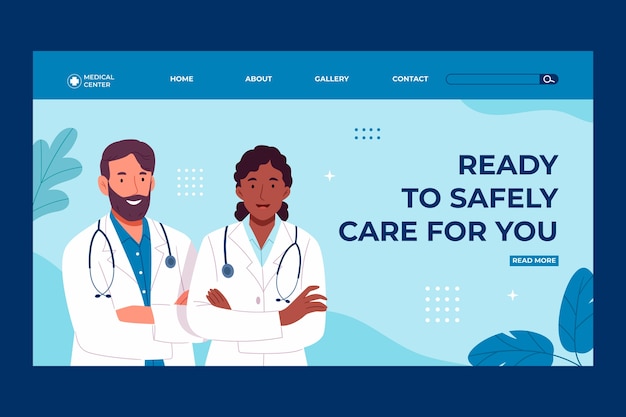 Hospital care landing page template