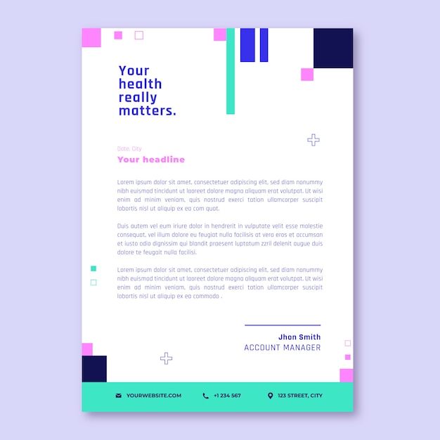 Hospital care letterhead template