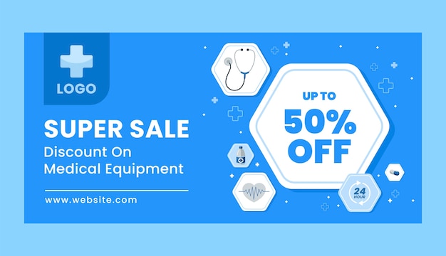 Hospital  care sale banner template