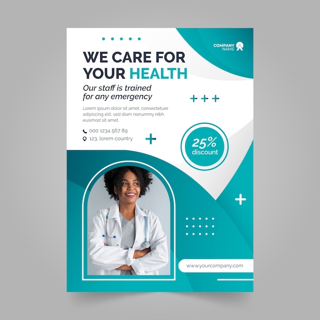 Free vector hospital healthcare service  poster