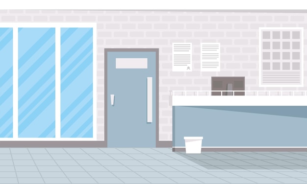 Free Vector hospital indoor reception place scene