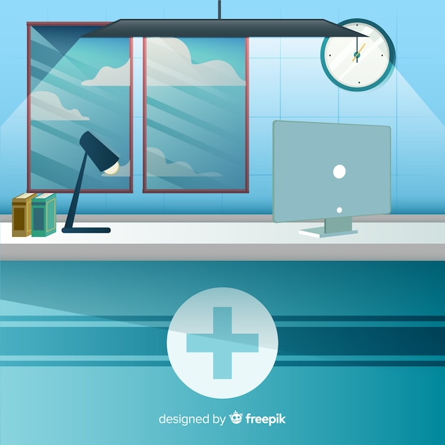 Free vector hospital reception with flat design