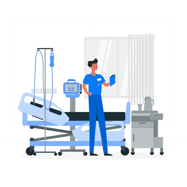 Free Vector hospital room concept illustration