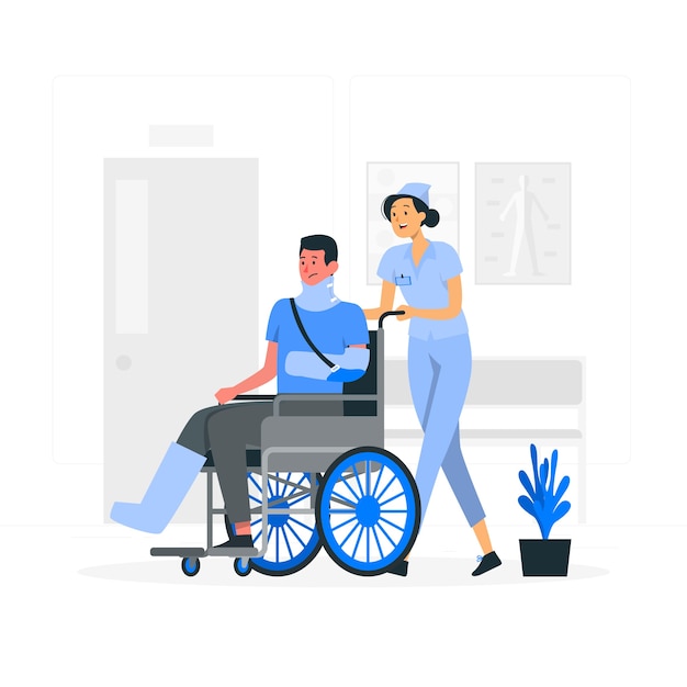 Free Vector hospital wheelchair concept illustration