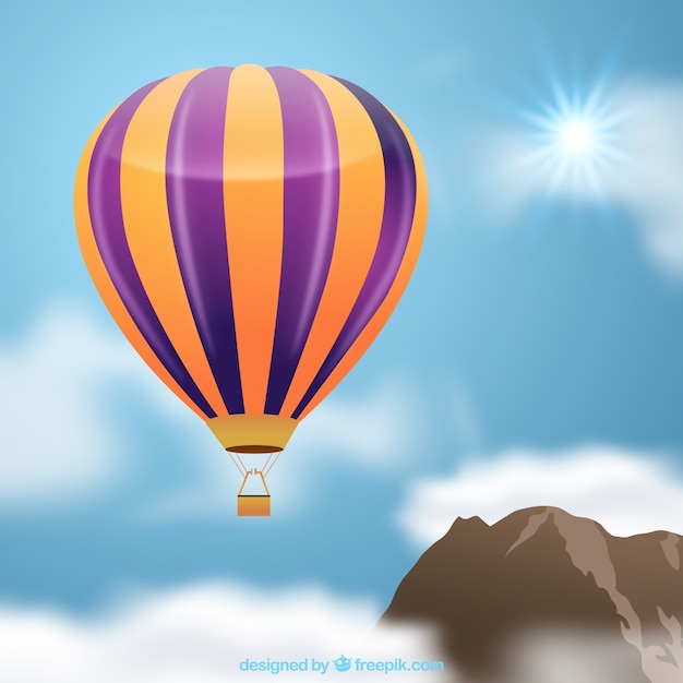 Hot air balloon background in realistic style