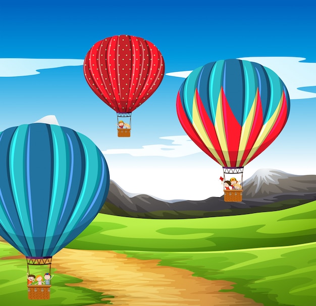 Hot air balloon scene