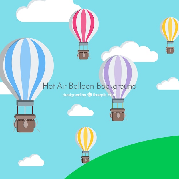 Hot air balloon travel background